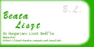 beata liszt business card